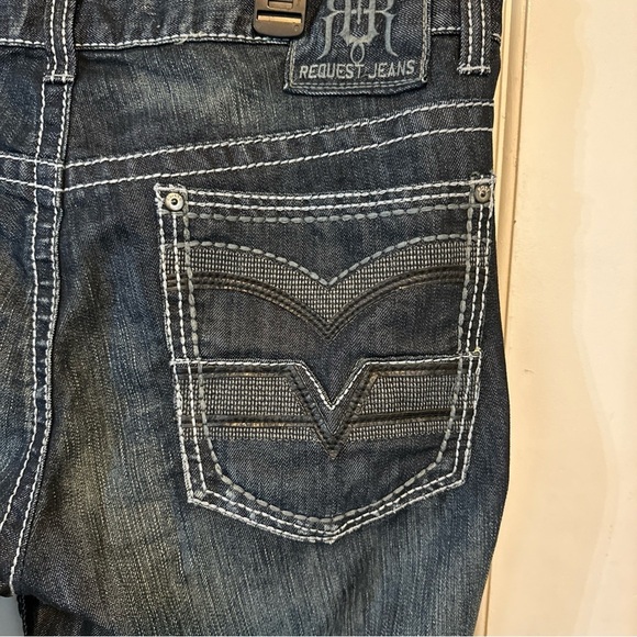 Request Mens Premium Denim Jeans 38x32 Heavy Stitching~5 Pocket - Picture 3 of 11